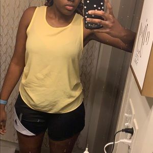 Yellow sleeveless blouse